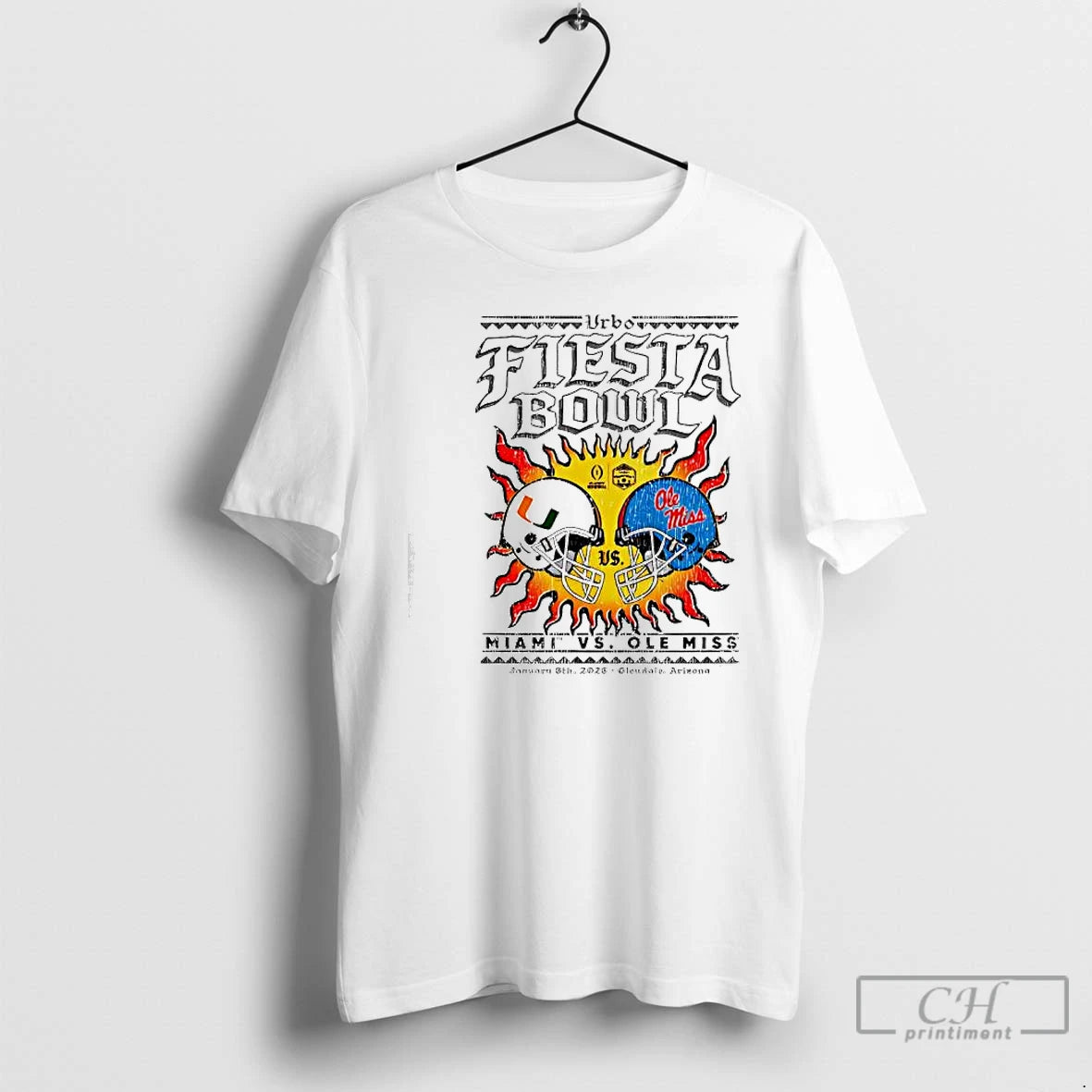 Premium Miami Vs Ole 2026 Vrbo Fiesta Bowl Matchup Cfp Semifinal Solar Standoff T Shirts Hoodie, Sweatshirt | ZylaModa.com