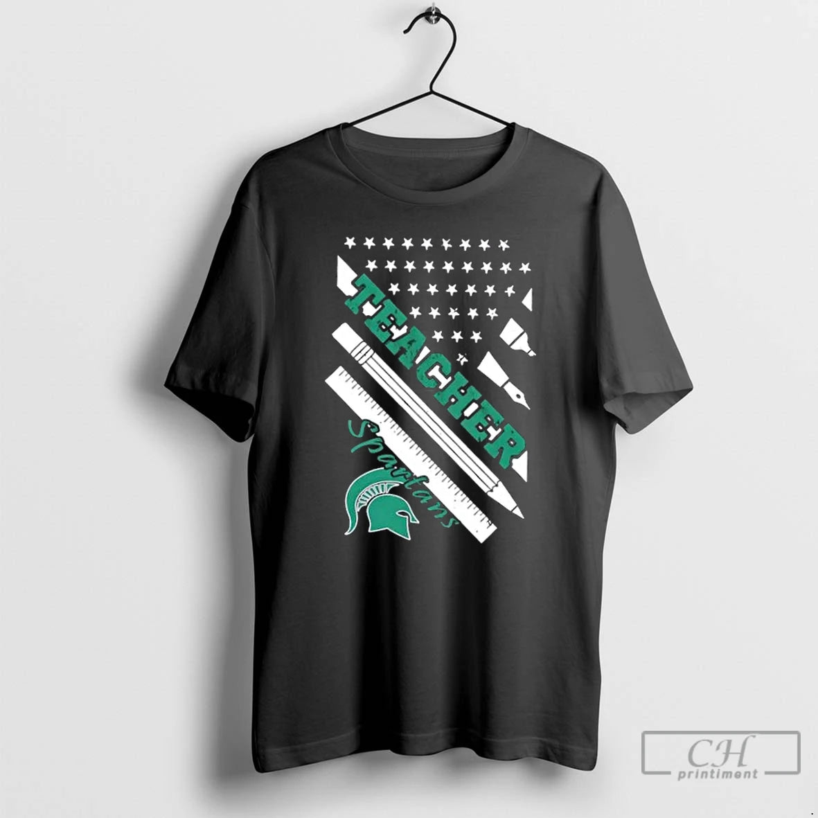 Premium Michigan State Spartans X Teacher American Flag T-Shirts, Hoodie, Sweatshirt | ZylaModa.com