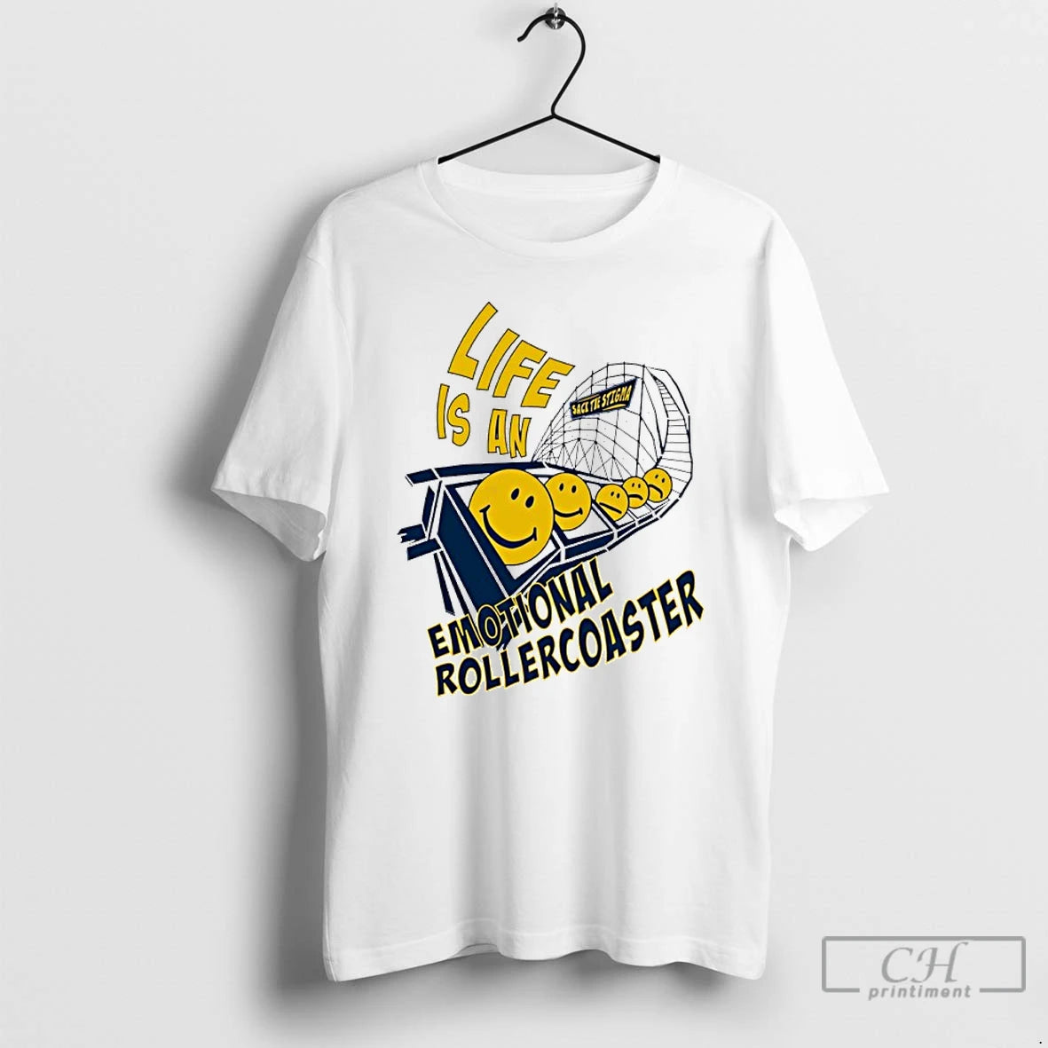 Premium Michigan Wolverines Sack The Stigma Emotional Rollercoaster Life Is An T-Shirts, Hoodie, Sweatshirt | ZylaModa.com