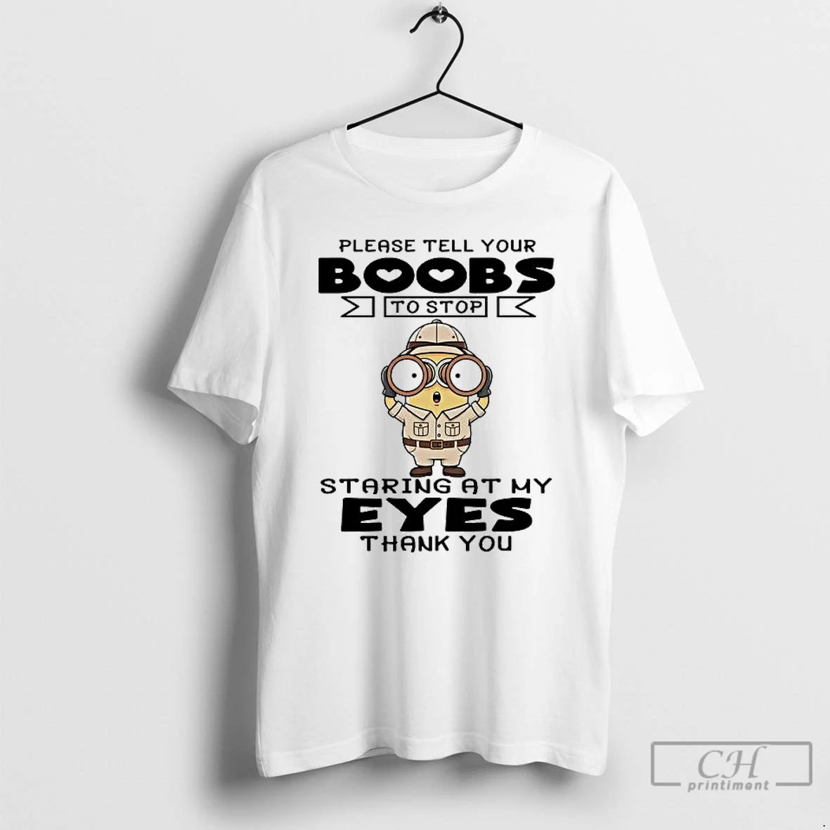 Premium Minions Please Tell Your Boobs To Stop Staring At My Eyes T Shirts Sweater Hoodie, Sweatshirt | ZylaModa.com