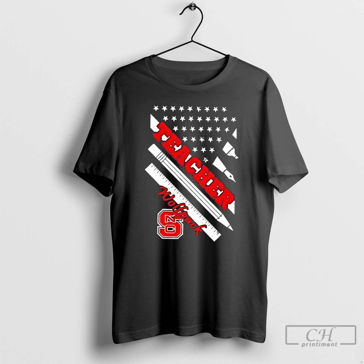Premium Nc State Wolfpack X Teacher American Flag T-Shirts, Hoodie, Sweatshirt | ZylaModa.com