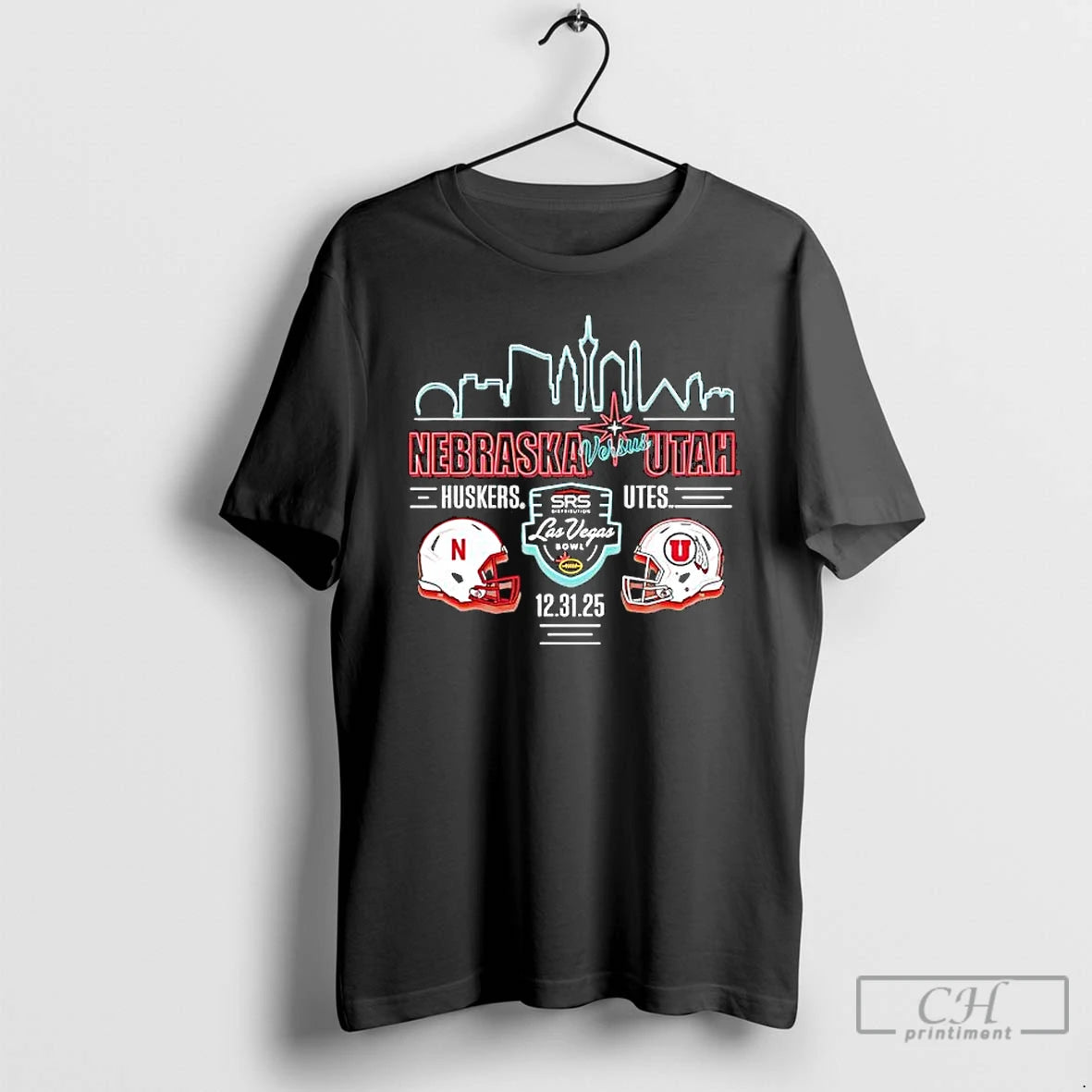 Premium Nebraska Huskers Vs Utah Uteh Las Vegas Bowl Srs Helmets T-Shirts, Hoodie, Sweatshirt | ZylaModa.com