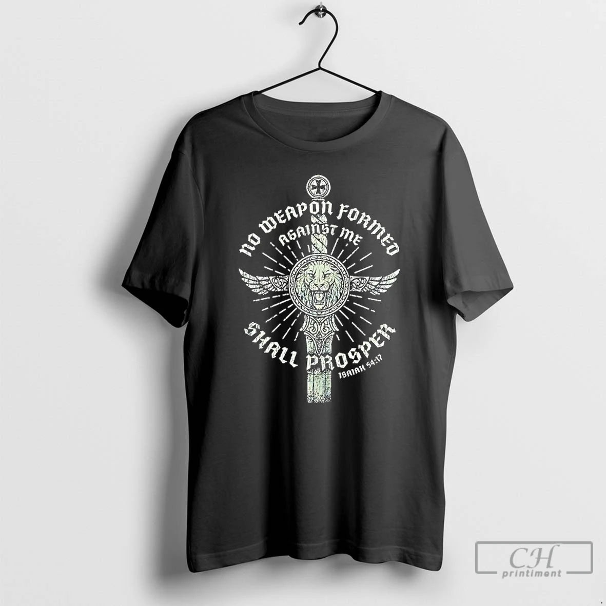 Premium No Weapon Formed Against Me Shall Prosper Isaiah Lion T-Shirts, Hoodie, Sweatshirt | ZylaModa.com