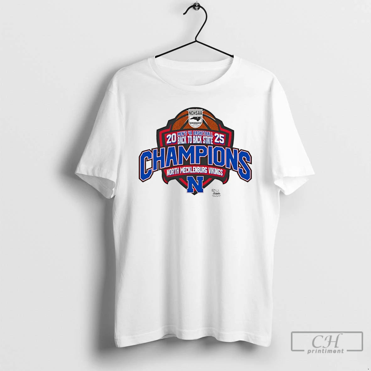 Premium North Mecklenburg Vikings 2025 Mens 4a Basketball Back To Back State Champions T Shirts Hoodie, Sweatshirt