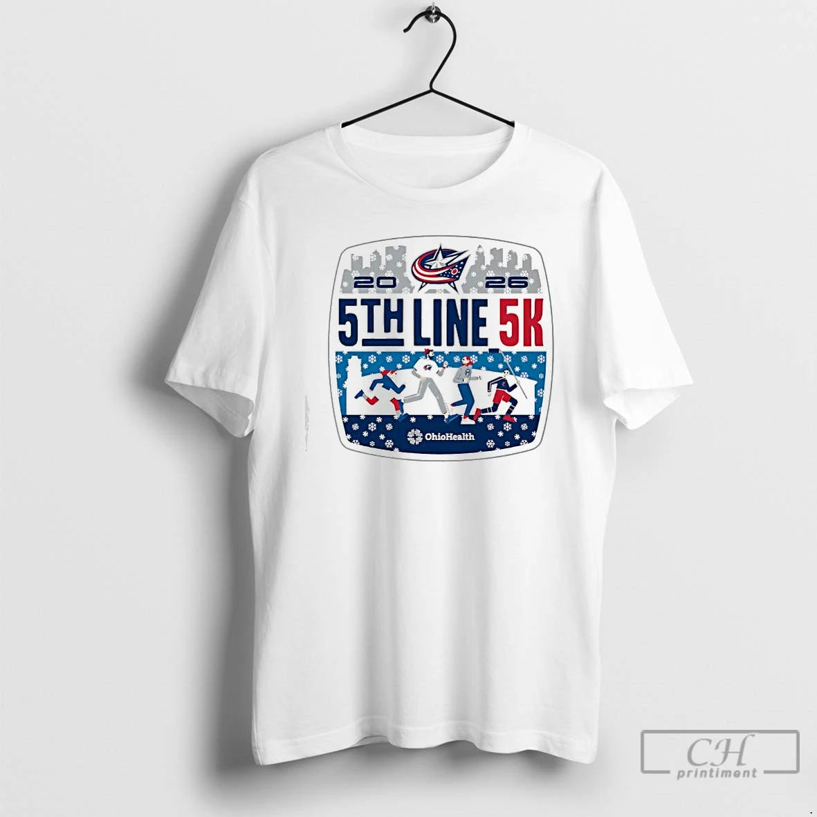 Premium Ohiohealth 5th Line 5k 2026 Columbus Blue Jackets Event Graphic T-Shirts, Hoodie, Sweatshirt | ZylaModa.com