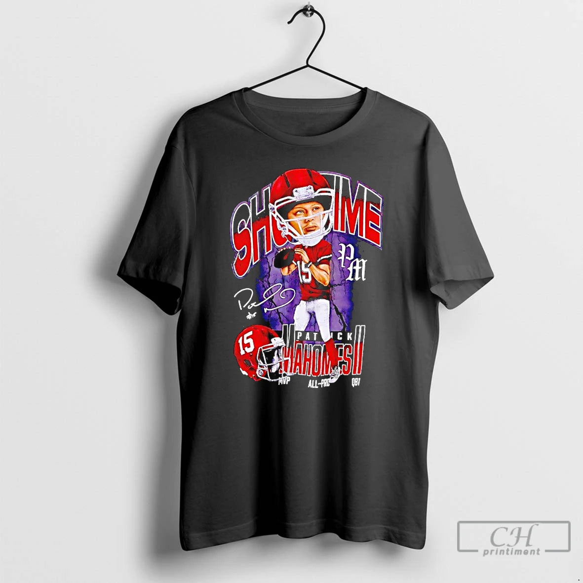 Premium Patrick Mahomes Ii Kansas City Chiefs Showtime Signature Caricature T-Shirts, Hoodie, Sweatshirt | ZylaModa.com