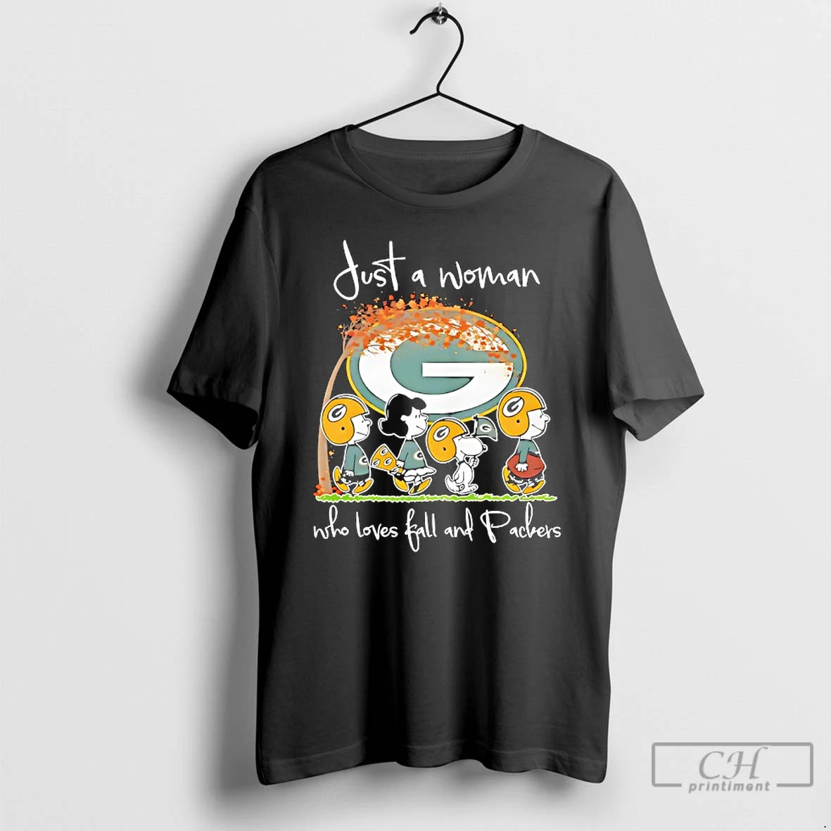 Premium Peanuts Green Bay Packers Just A Woman Who Loves Fall And Packers T Shirts Hoodie, Sweatshirt | ZylaModa.com