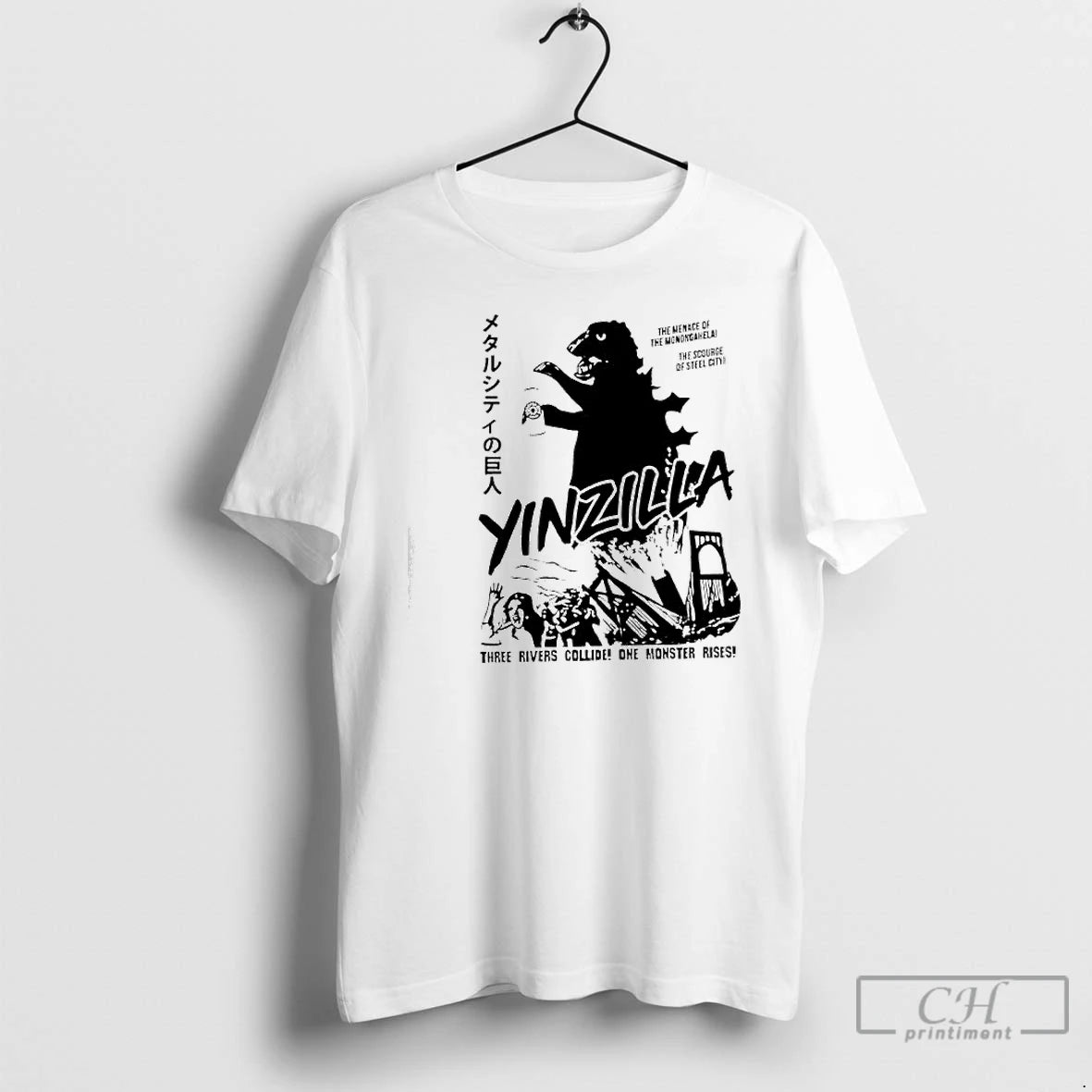 Premium Pittsburgh Gold Yinzilla Three Rivers Collide One Monster Rises T-Shirts, Hoodie, Sweatshirt | ZylaModa.com