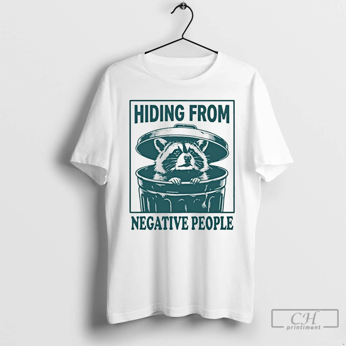 Premium Raccoon Hiding From Negative People T-Shirts, Hoodie, Sweatshirt | ZylaModa.com