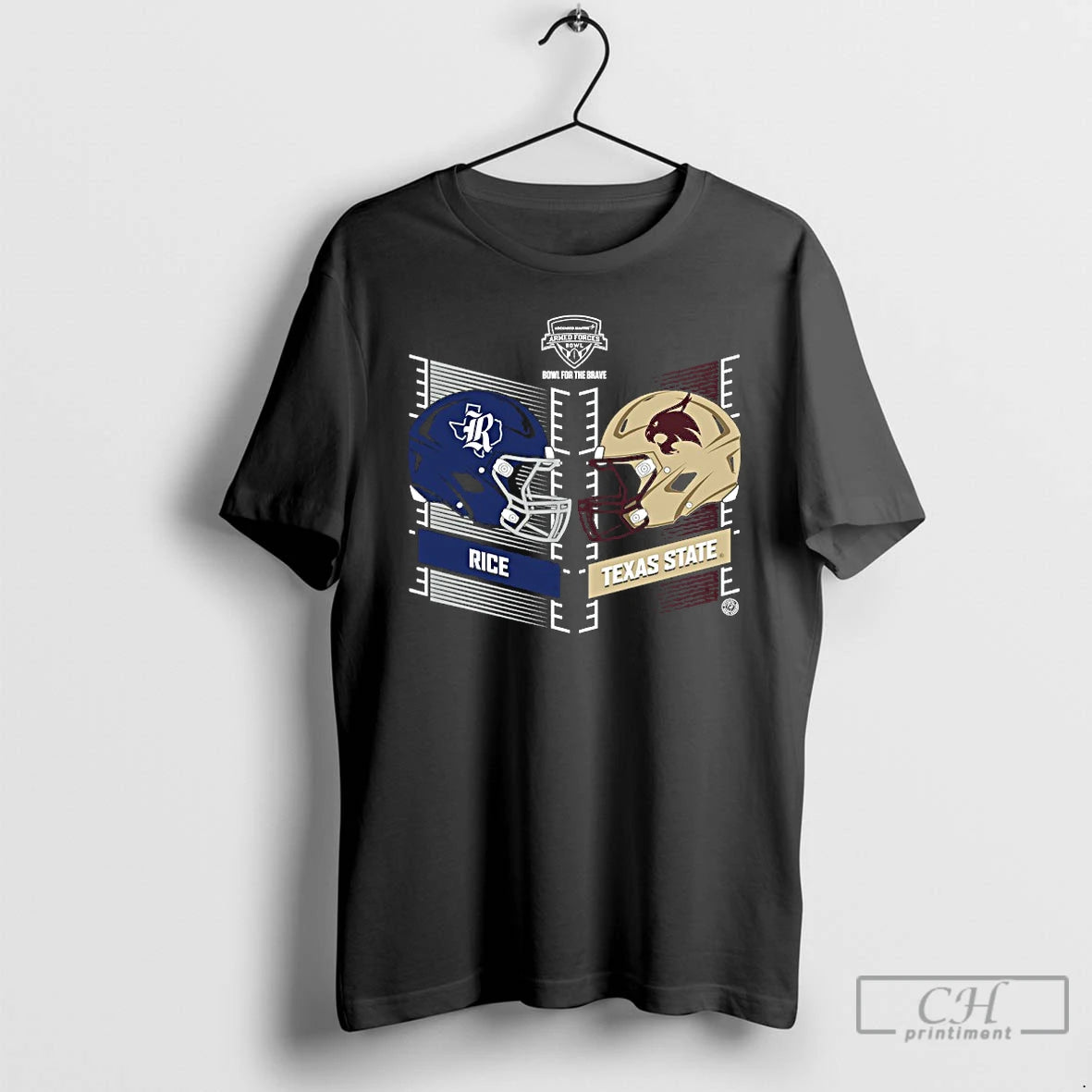 Premium Rice Owls Vs Texas State Bobcats Armed Forces Bowl Helmet 2025 T Shirts Sweater Hoodie, Sweatshirt | ZylaModa.com