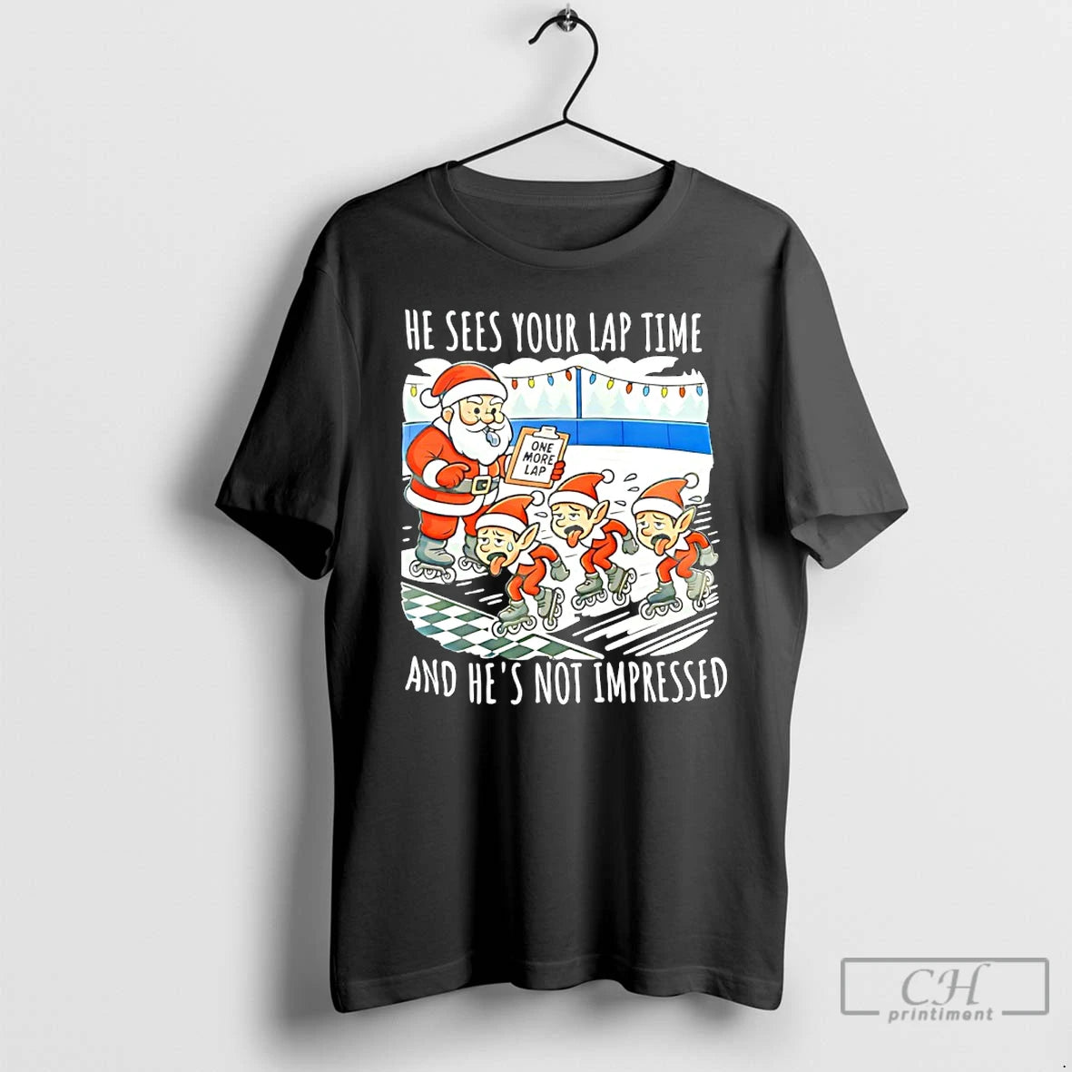 Premium Santa Claus He Sees Your Lap Time And Hes Not Impressed Christmas T Shirts Hoodie, Sweatshirt | ZylaModa.com