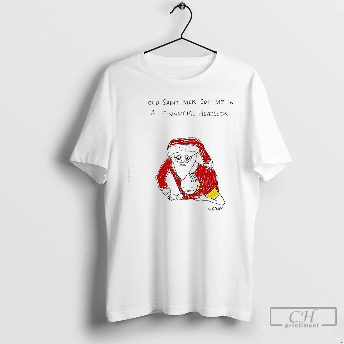 Premium Santa Claus Old Saint Nick Got Me In A Financial Headlock T Shirts Sweater Hoodie, Sweatshirt | ZylaModa.com