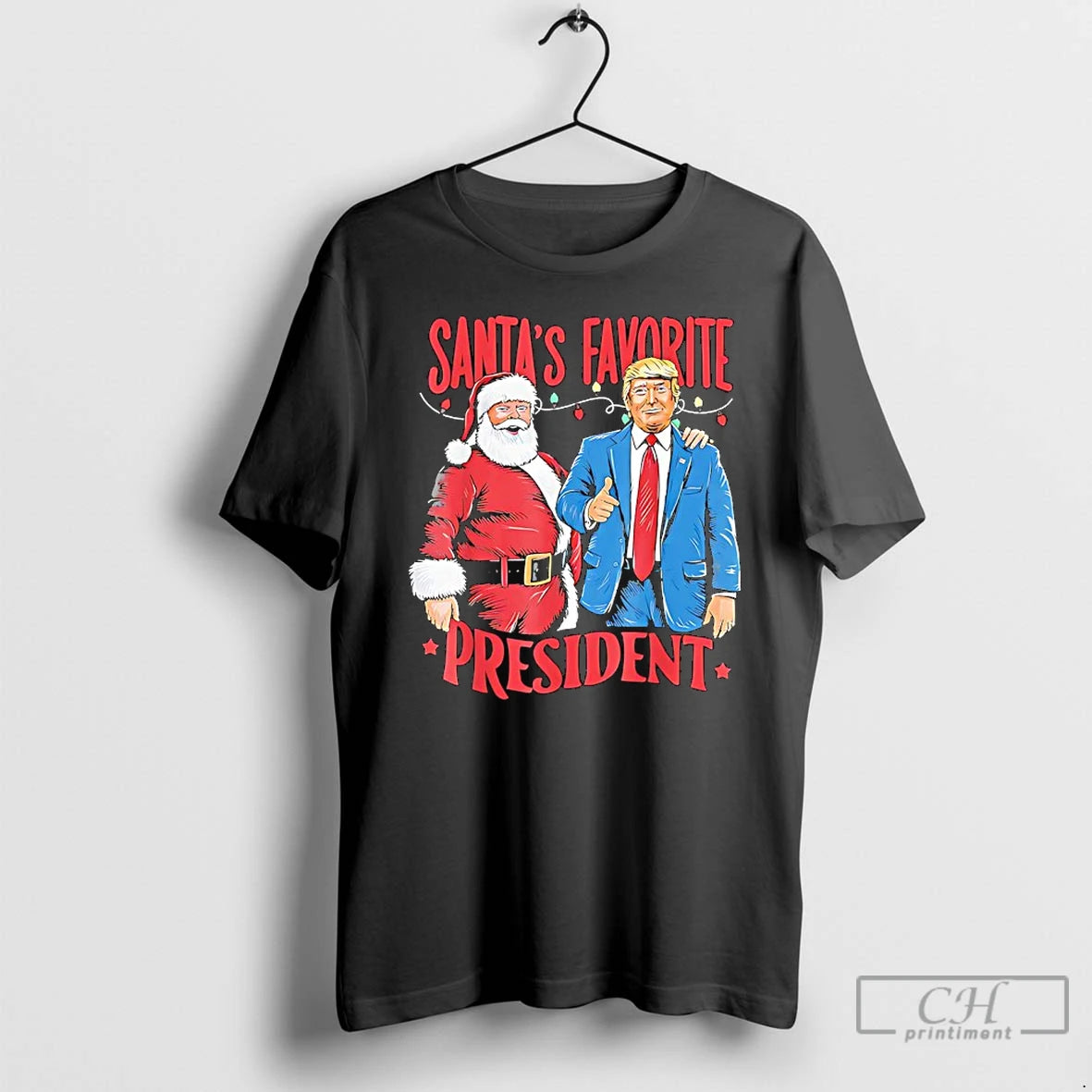 Premium Santas Favorite President Santa Trump Dance Christmas Light T-Shirts, Hoodie, Sweatshirt | ZylaModa.com