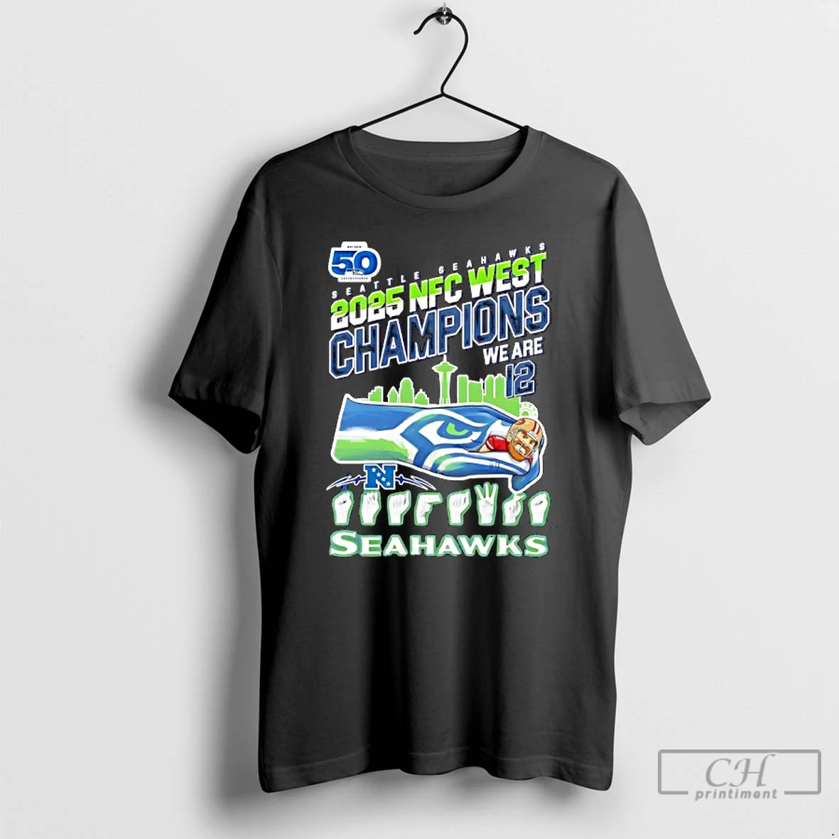 Premium Seseattle Seahawks 2025 Nfc West Champions We Are 12 T-Shirts, Hoodie, Sweatshirt | ZylaModa.com