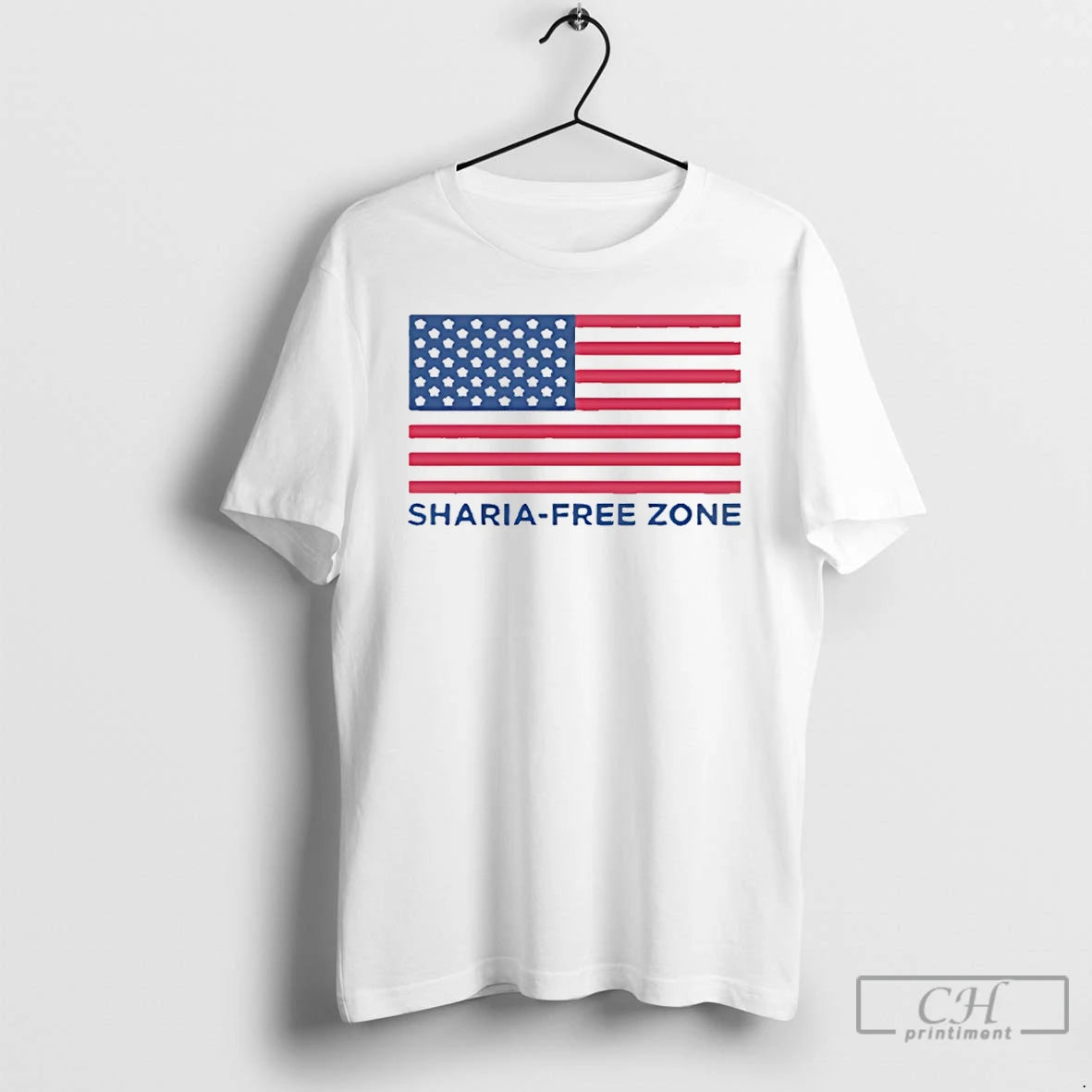 Premium Sharia Free Zone American Flag T-Shirts, Hoodie, Sweatshirt | ZylaModa.com