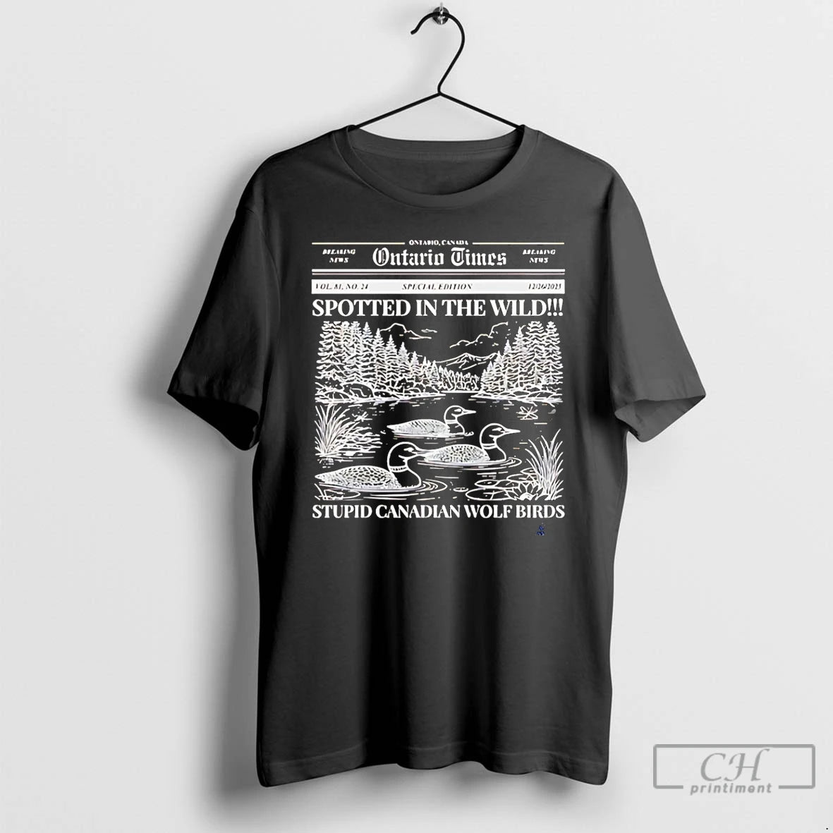 Premium Spotted In The Wild Canada Nature Stupid Canadian Wolf Bird T-Shirts, Hoodie, Sweatshirt | ZylaModa.com