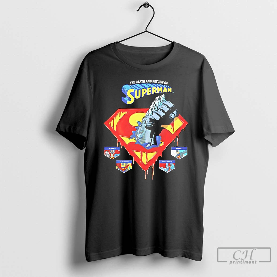 Premium The Death And Return Of Superman Comic Logo T-Shirts, Hoodie, Sweatshirt | ZylaModa.com