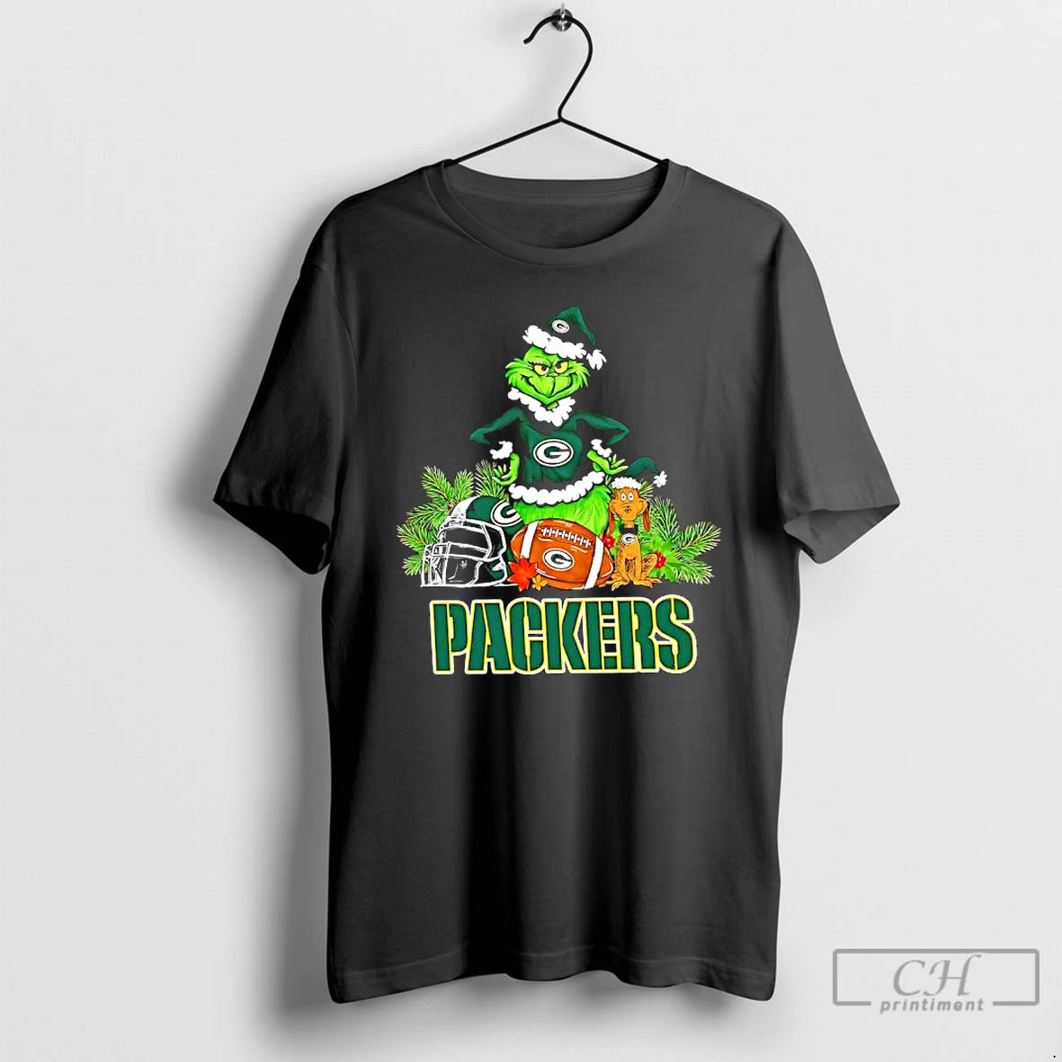 Premium The Grinch And Max Green Bay Packers Christmas Helmet Items T-Shirts, Hoodie, Sweatshirt | ZylaModa.com