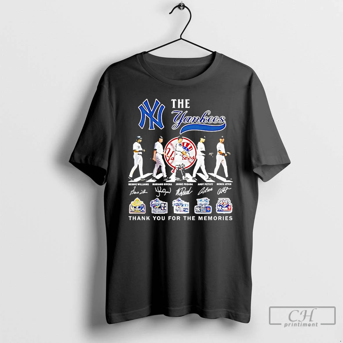 Premium The New York Yankees Players Walking Abbey Road Thank You For The Memories Signature T-Shirts, Hoodie, Sweatshirt