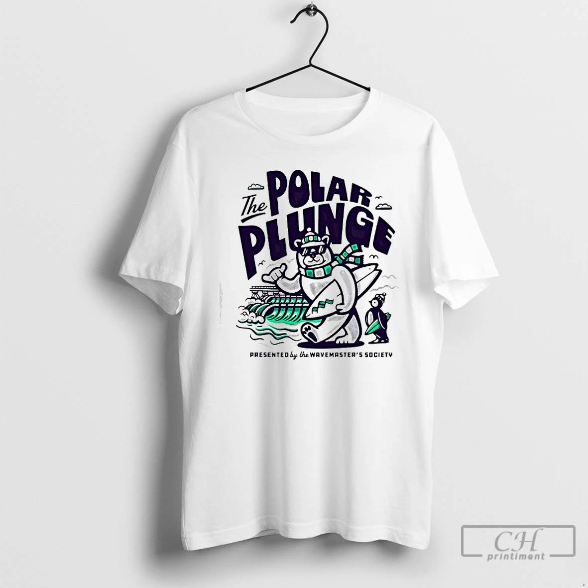 Premium The Polar Plunge The Wavemasters Society Bear And Penguin T-Shirts, Hoodie, Sweatshirt | ZylaModa.com