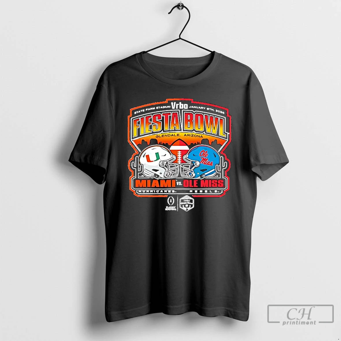 Premium Vrbo State Farm Stadium Fiesta Bowl Miami Vs Ole Miss 2026 Glendale Arizona T-Shirts, Hoodie, Sweatshirt