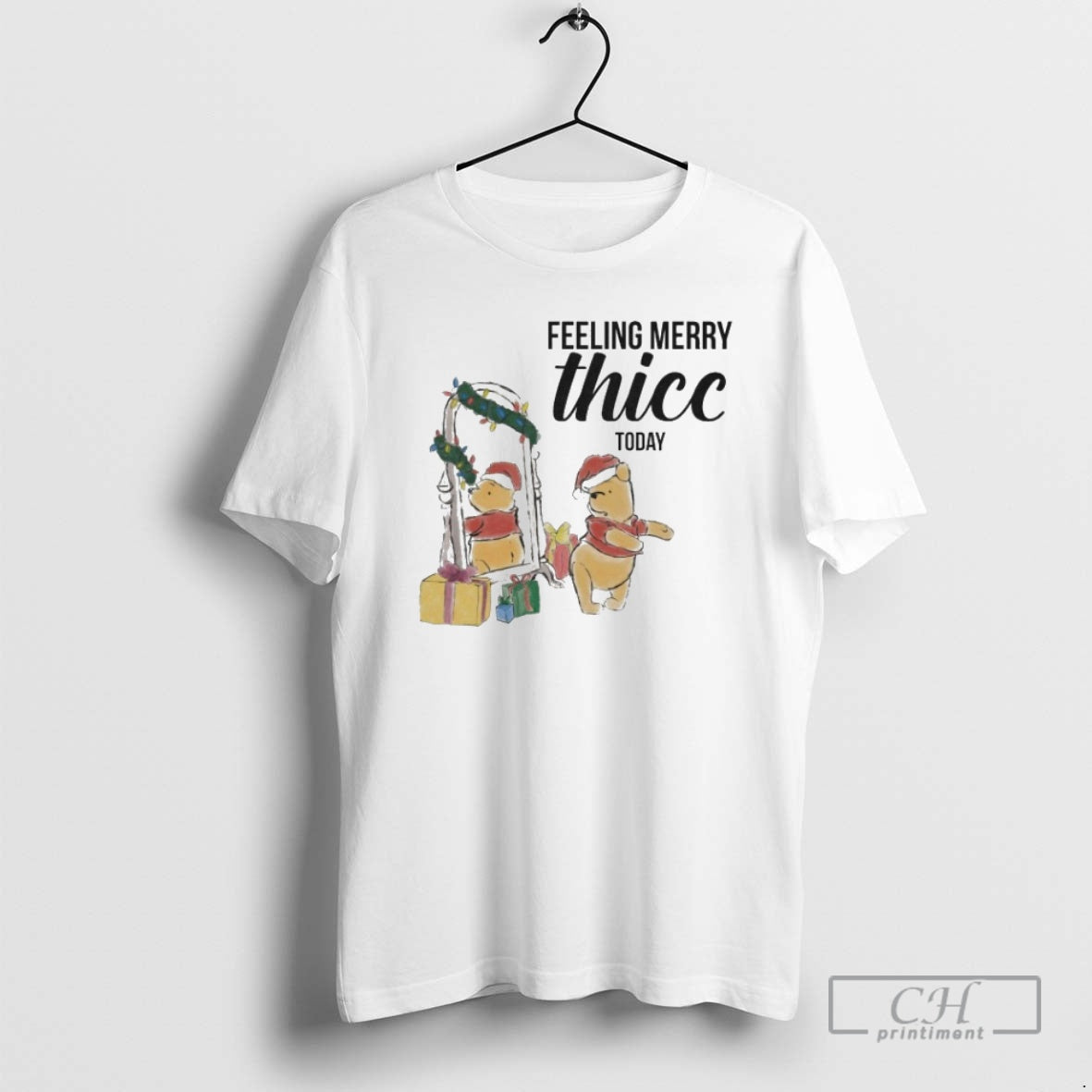 Premium Winnie The Pooh Feeling Merry Christmas Thic Today Shirt Sweater Hoodie, Sweatshirt | ZylaModa.com