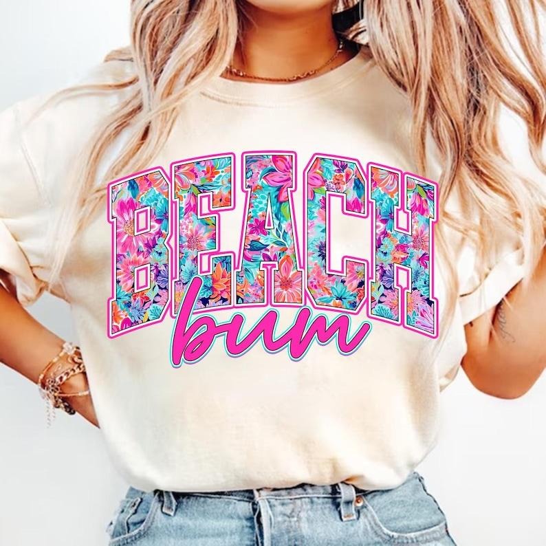 Preppy Beach Bum Retro Floral Summer Vibes Girly Aesthetic T-Shirt Hoodie, Sweatshirt | ZylaModa.com