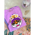Preppy Purple and Gold Tiger Mascot Graphic Tee  | Neon Violet comfort colors t shirt | tigers purple t shirt Hoodie,...