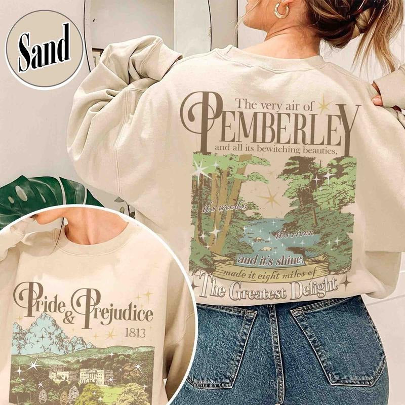 Pride and Prejudice Sweatshirt. Pemberley House Shirt Hoodie | ZylaModa.com