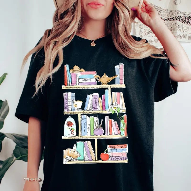 Princess Book Tshirt Sweatshirt, Teacher Librarian Shirt, Book Lover Shirt, Belle's Library Shirt, Book Worm Hoodie