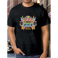Printed men's short-sleeved T-shirt, fashionable and casual multi-functional breathable T-shirt Made in USA Hoodie,...