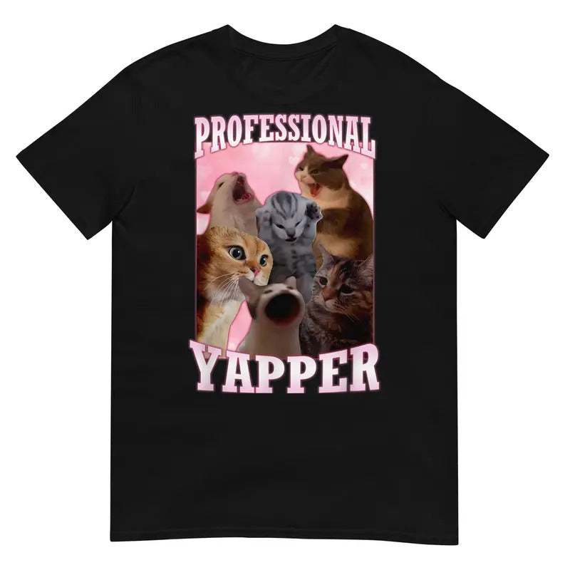 Professional Yapper Funny Cat T-Shirt Hoodie, Sweatshirt | ZylaModa.com
