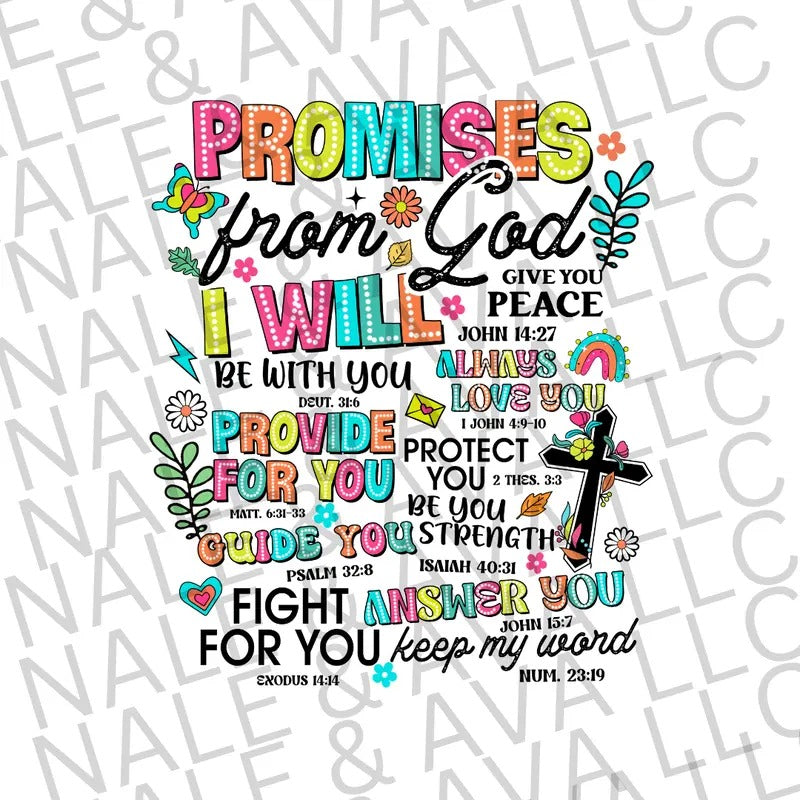 Promises From God DTF Transfer T-Shirts, Hoodie, Sweatshirt | ZylaModa.com