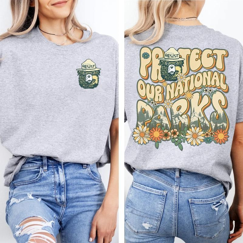 Protect Our National Parks 2 Sides T-Shirt-sweastshirt-hoodie, Subtle Anti Jump Sweatshirt, Respect The Local Wildlife...