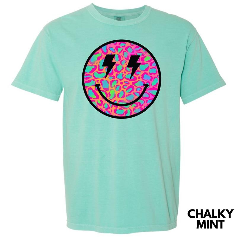 Psychedelic Leopard Happy Face Comfort Colors T-Shirt 'NLB' Hoodie, Sweatshirt | ZylaModa.com