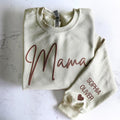 Puff Letter Personalized Mama Sweatshirt with Kid Names on sleeve, Mothers Day, Birthday, New Mom Gift Idea, Mothers Day...