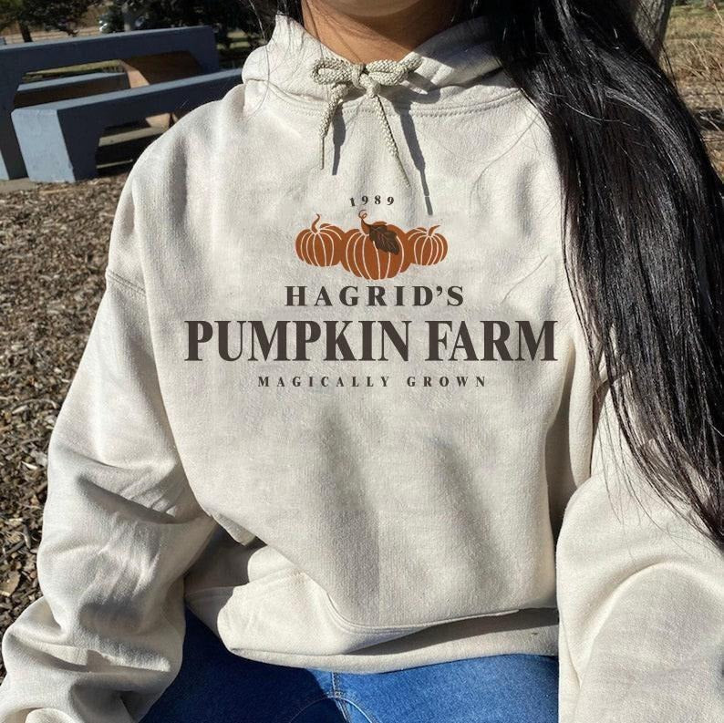Pumpkin Patch Hoodie, Hagrid's Pumpkin Farm Hoodie, Fall pumpkin crewneck T-Shirts, Sweatshirt | ZylaModa.com