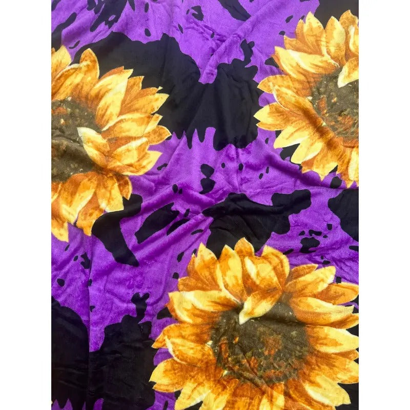 Purple Cow Sunflower THROW 60x80 T-Shirts, Hoodie, Sweatshirt | ZylaModa.com