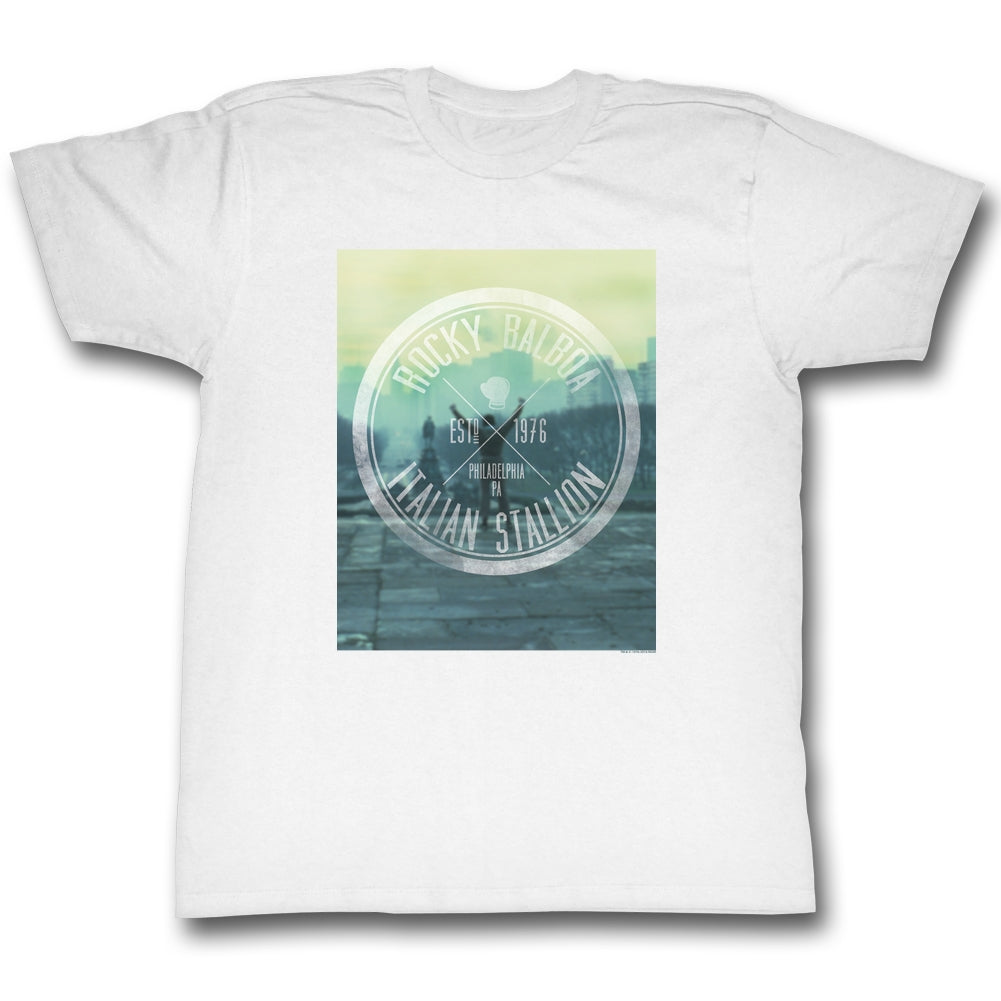 Rocky Mens S/S T-Shirt - Hipster Logo - Solid White Hoodie, Sweatshirt | ZylaModa.com