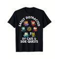 RPG Gamer Cats Side Quests D20 Dice Nerdy Cat Men Women Kids T-Shirt Made in USA Hoodie, Sweatshirt | ZylaModa.com
