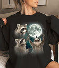 Racoons howling at the Moon T-shirt Sweatshirt, Racoon memes  Hoodie and Sweater; T-shirt Cotton Menswear | ZylaModa.com