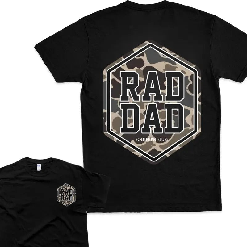 Rad Dad T-Shirt - Bold Camo Graphic for Trendy Dads Top Hoodie, Sweatshirt | ZylaModa.com