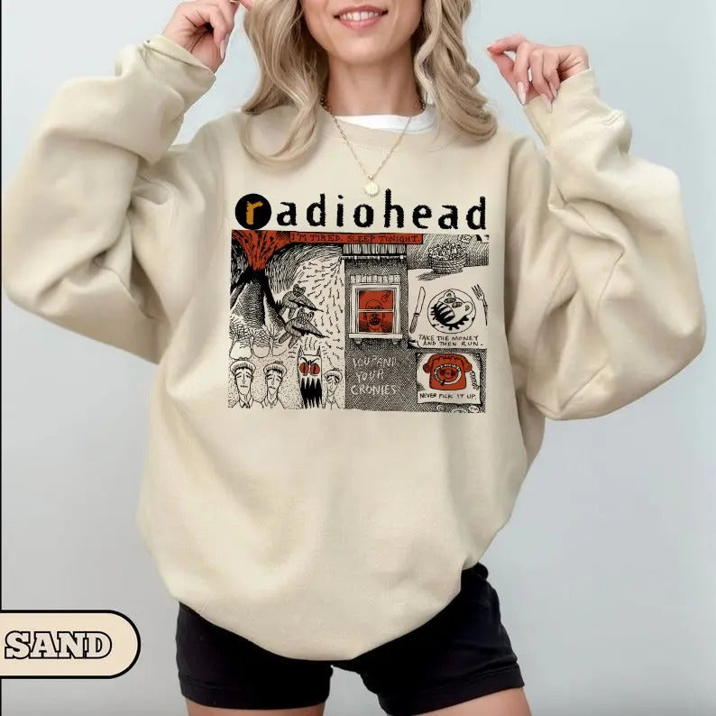 Radiohd Sweatshirt - I'm Tired Sleep Tonight Music Graphic Unisex Crewneck Sweatshirt T-Shirts, Hoodie | ZylaModa.com
