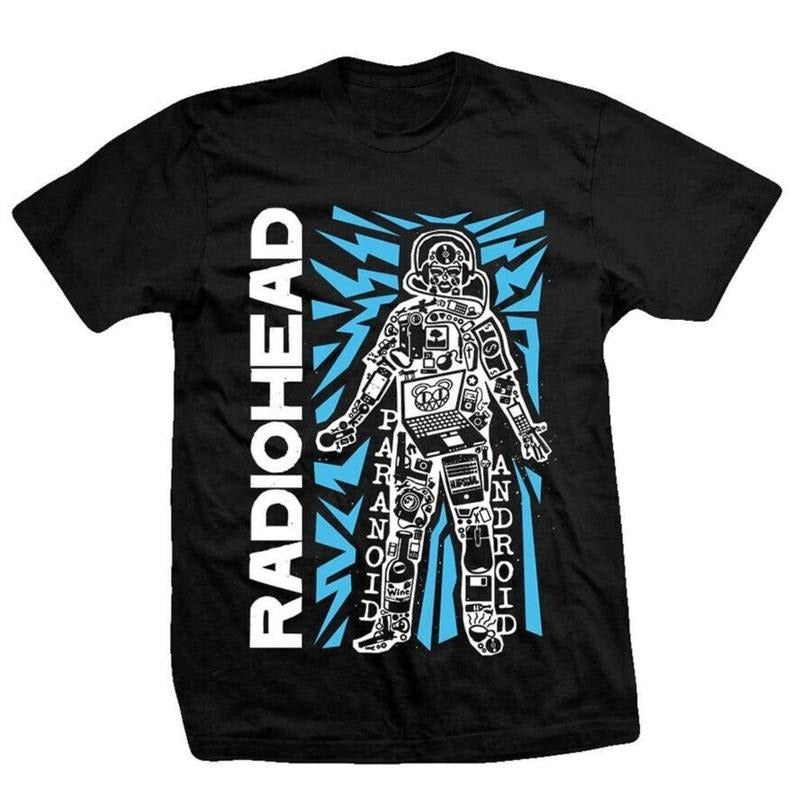 Radiohead Robot Retro 90s Classic Rock T-shirt Black Tee New Hoodie, Sweatshirt | ZylaModa.com