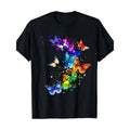 Rainbow Butterfly Graphic Tee - 100% Cotton, Short Sleeve, Crew Neck