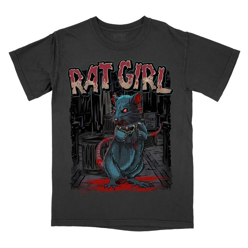 Rat Girl Comfort Colors Graphic Tee, Tshirt, Spooky Tee Womenswear Streetwear Hoodie, Sweatshirt | ZylaModa.com