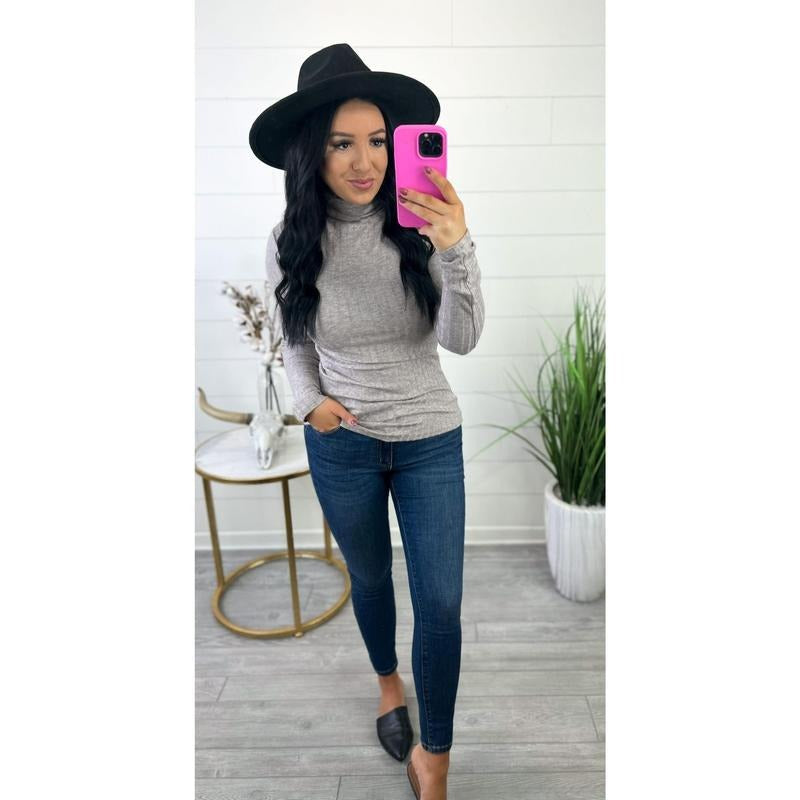 Rebecca Ribbed Turtle Neck Top T-Shirts, Hoodie, Sweatshirt | ZylaModa.com