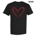 Red Cut Out Heart Sequin Patch Comfort Colors T-Shirt Hoodie, Sweatshirt | ZylaModa.com