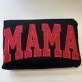 Red Glitter Black Sweater | Embroidered MAMA Sweatshirt | Red HTV Design | Cozy Custom Mom Sweater T-Shirts, Hoodie