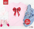 Red Heart Bow Kids Shirt - Valentine's Day Children's Tshirt - Cute Youth Tee Gildan Hoodie, Sweatshirt | ZylaModa.com